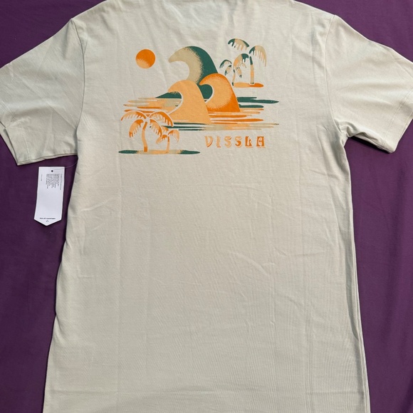 Vissla Men’s Sz. Small Beige T-shirt - Picture 3 of 6